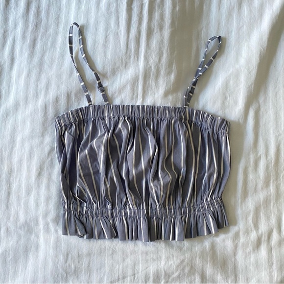 KIMCHI BLUE Blue Striped Crop Tank Top - Picture 4 of 8